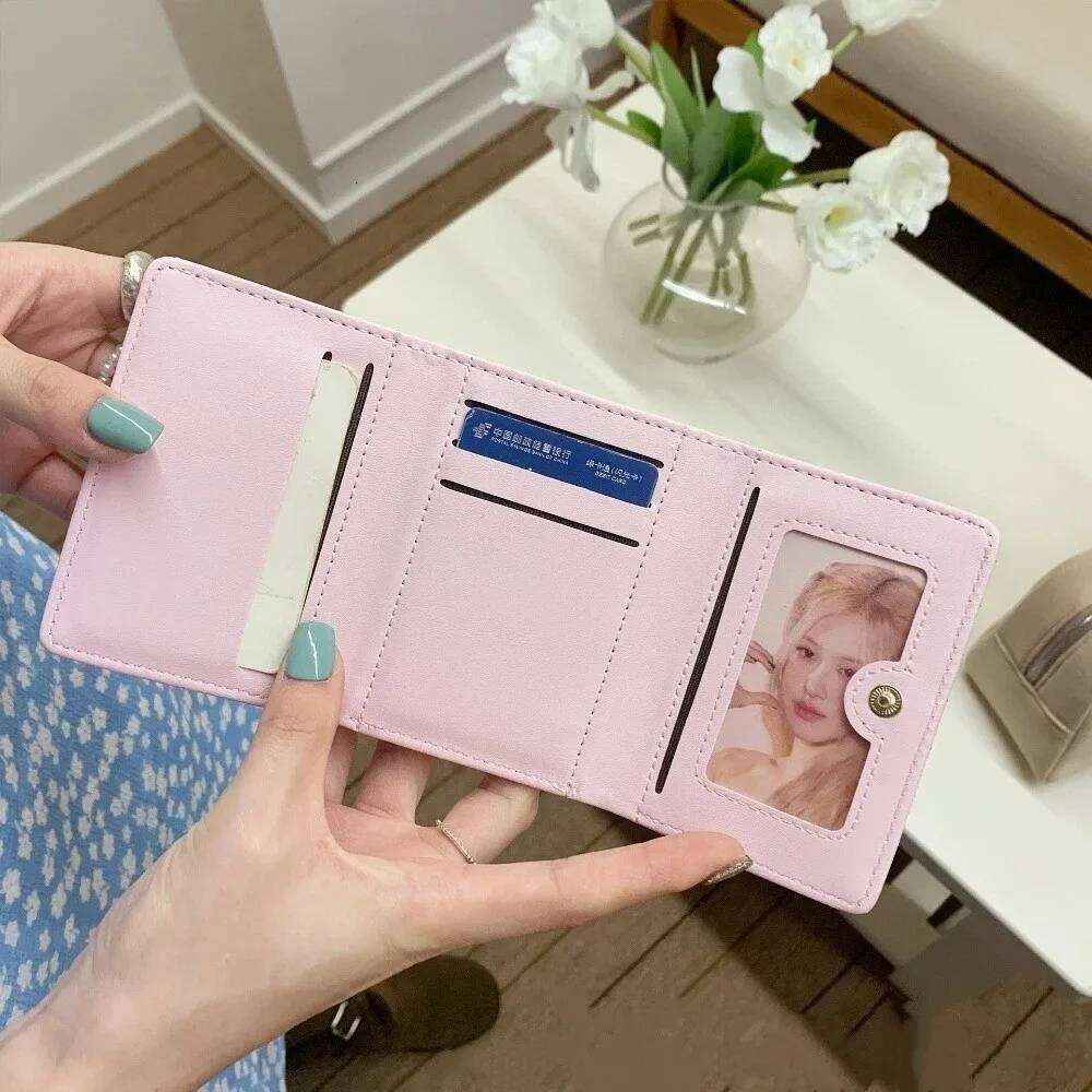 Fashion PU Leather Short Wallet Flower Fresh Candy Color Coin Purse Card Bag Gift Y260206