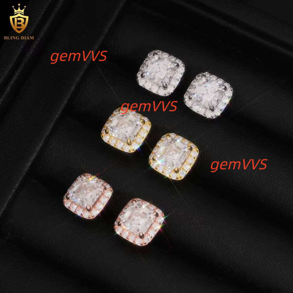 Past Diamond Taster Fashion Silver D VVS Fine Jewelry Men Women Engagement Moissanite Earrings