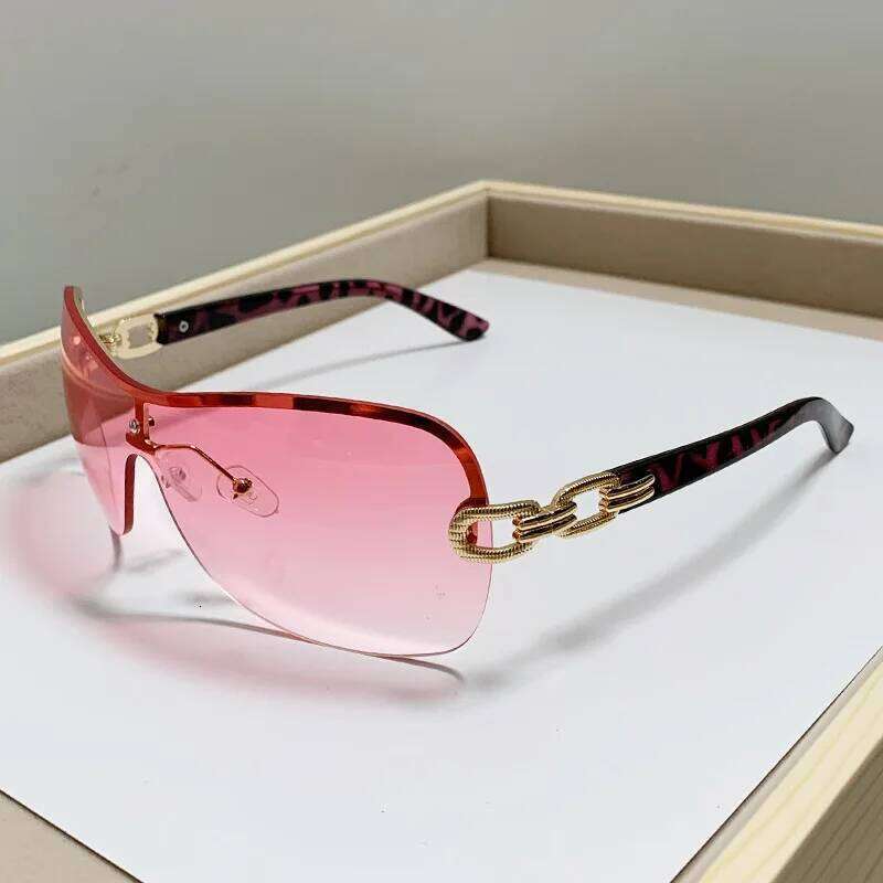 New Y2K Borderless Sunglasses Women's One Body Type Fashion Oval Sun Glasses Summer Trend Lady Eyewear UV400 Oculos De Sol Y260207