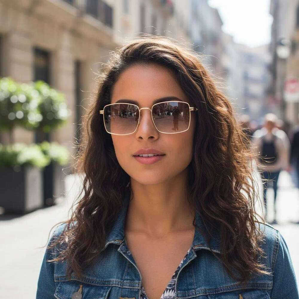 New Metal Square Frame Anti-uv Fashion Sunglasses Suitable For Both Men And Women High-end Glasses 7132 Y260207