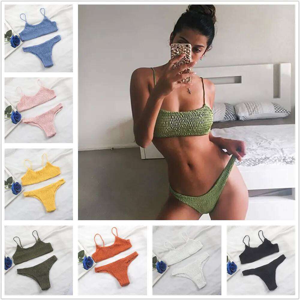 Sexy Pleated Bikinis 2026 Mujer Swimsuit Swimwear Women Female Brazilian Bikini Set Beach Wear High Cut Bathing Suit 313 C260207
