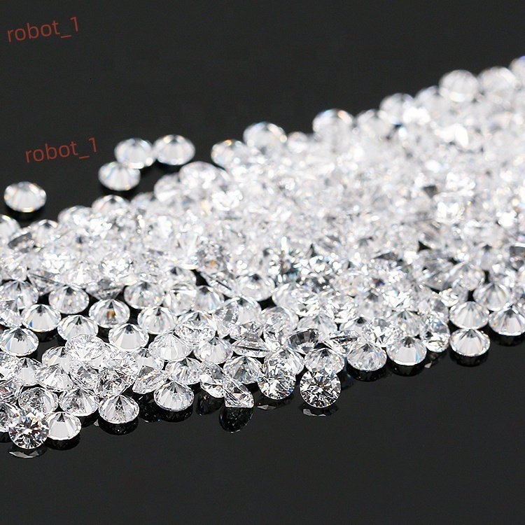White Synthetic Diamond HTHP Round Brilliant Cut CVD Polished Lab Grown Diamond