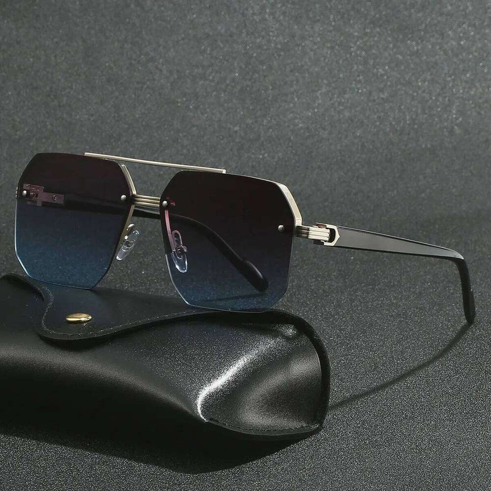 Polygon Sunglasses Rectangle Fashion Metal Frame Women Men Large Square Sun Glasses for Female Male Gradient Traveling Oculos Y260207