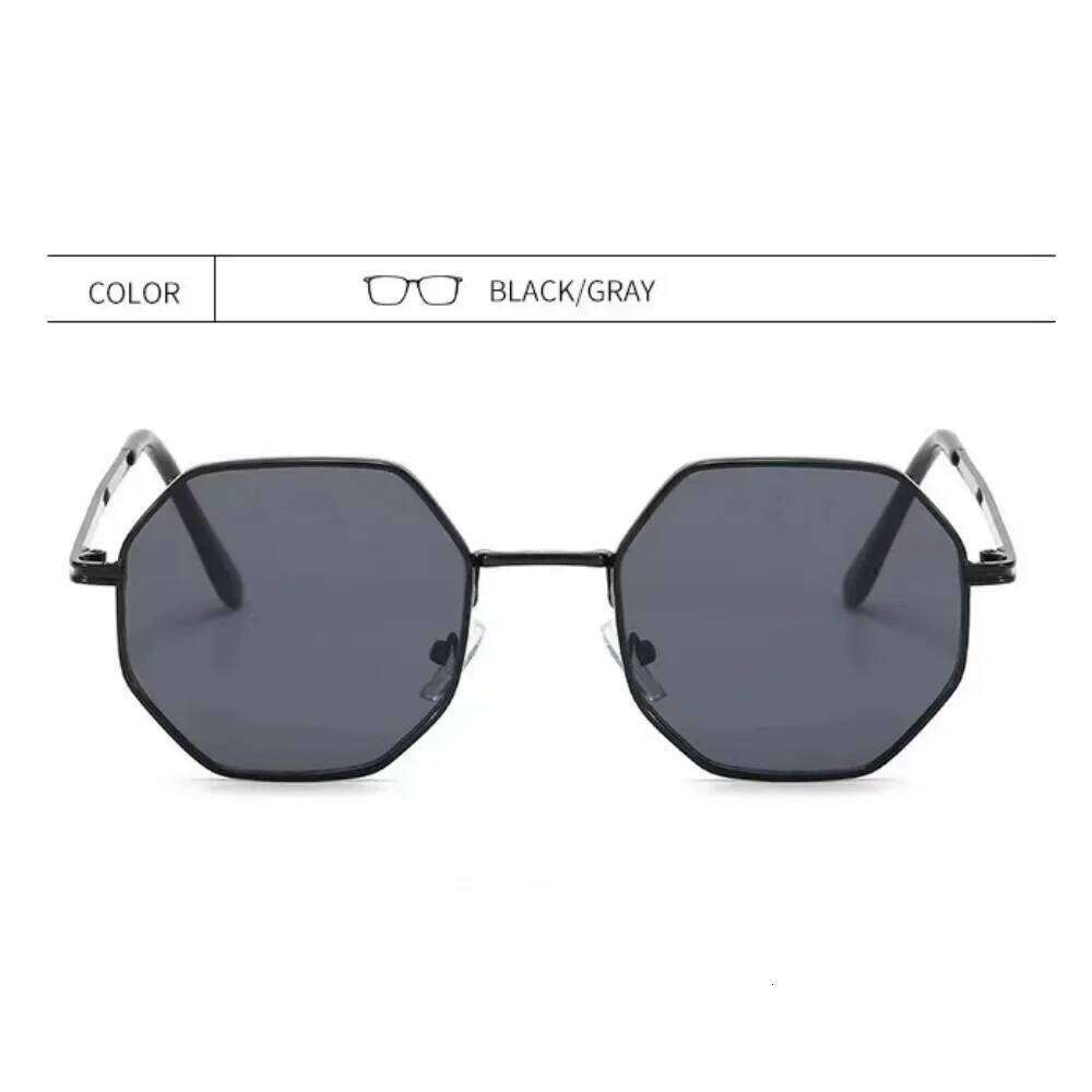 Polygonal Octagon Glasses Fashion Retro Sunglasses Classic Metal Po Y260207
