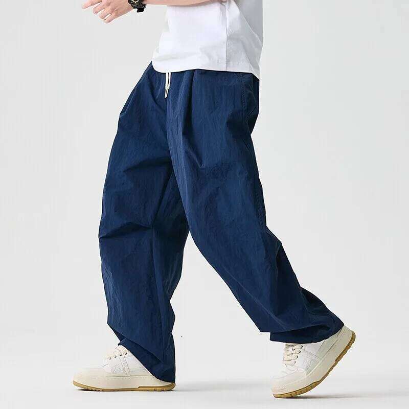 Wide Leg Men and Women 2026 New Light Thin Solid Casual Harun Pants Elastic Waist Loose Oversize Fashion Trendy Streetwear