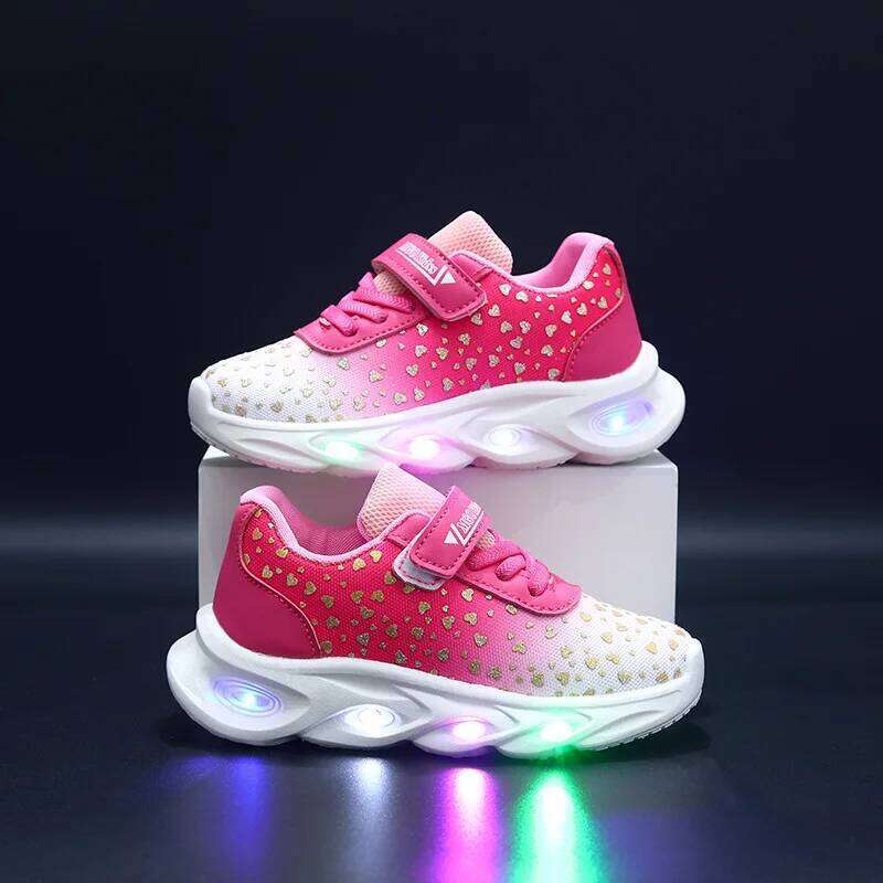 Kids' Casual Shoes Children Led Light Spring Outdoor Sneakers For Breathable Anti-slip Black Blue Pink Size 21-30 H260207