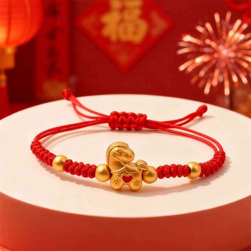 Red Lucky Braided Rope Bracelet For Women Chinese Style Horse Beaded Bracelets New Year Blessing Jewelry Gifts Yuansiqi