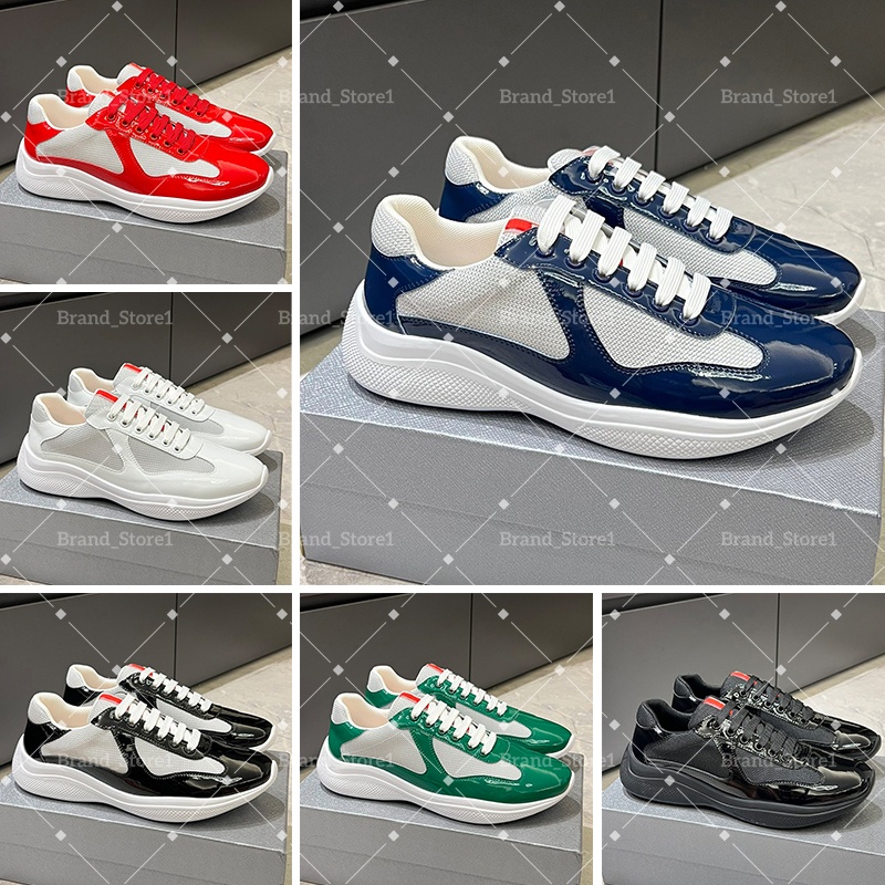 Americas Cup Designer Shoes Sneakers Mens Trainers Womens Casual Shoes High quality Patent Leather nylon Mesh outdoor Shoes sneaker 35-48