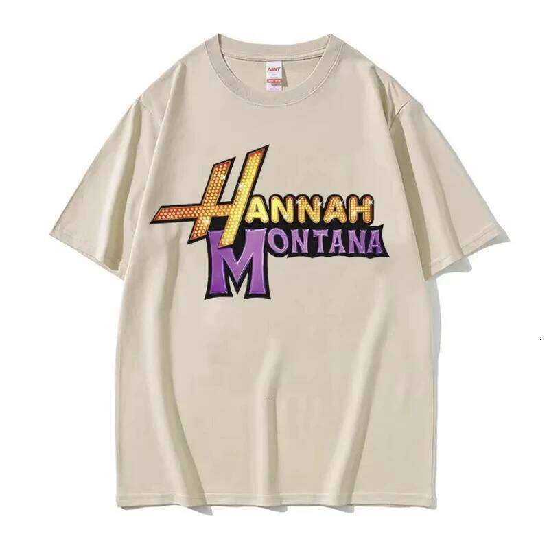 Summer Hannah Montana Logo T Men Women Casual Short Sleeve Tee Shirt Unisex Fashion Aesthetic Trend Y2K T-shirt Streetwear C260207