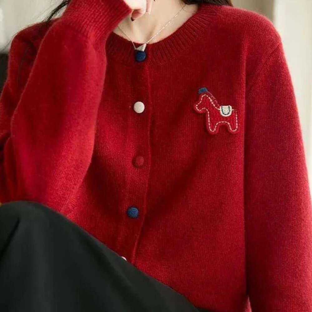 Knitted Sweater Round Ne Open Cardigan Women's Loose Woolen Designer Fashion Coat Casual Sle Long Sve Winter Top