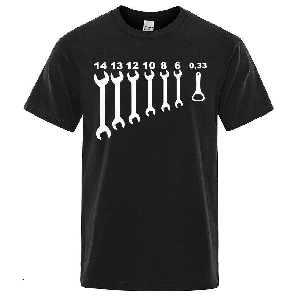 Vintage Screw Wrench Opener Mechanic T-Shirts Men Car Fix Engineer Cotton Short Sleeve Funny T Shirts Top Tee Men's Clothes C260207