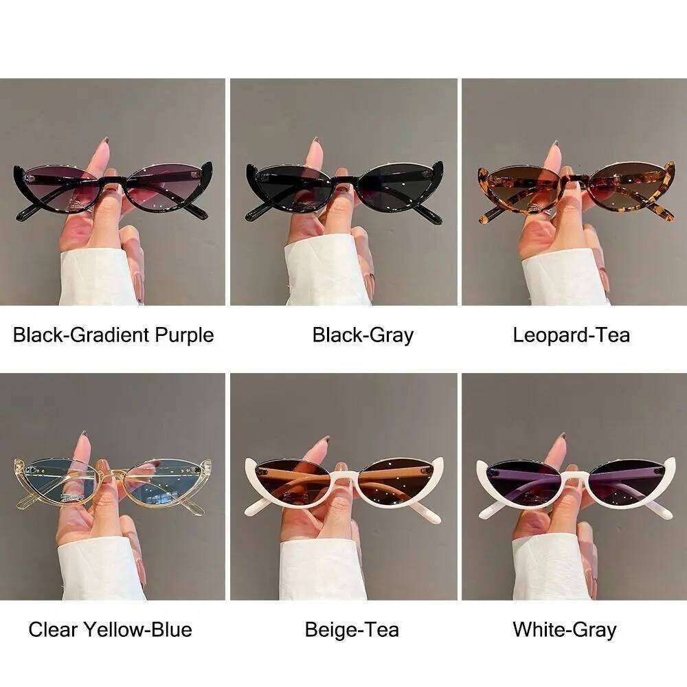 Vintage Small Cat Eye Sunglasses for Women Trendy Half-frame Sun Glasses Fashion Shades Eyewear Y260207
