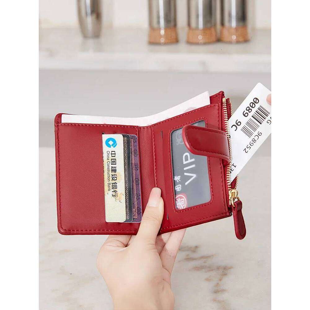 Classic Luxury Card Clip Short Wallet Small Multi functionalPULeather Handbag Solid Color Double Fold Women's ZeroWallet Y260206