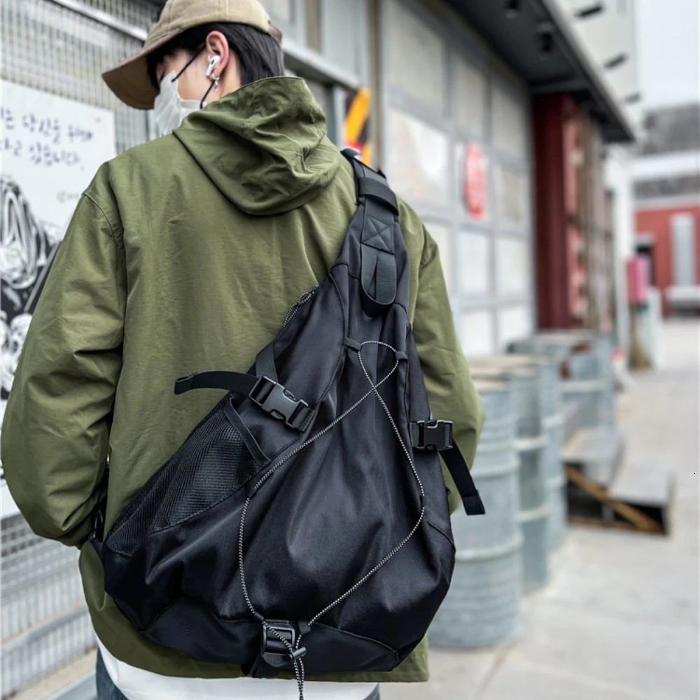 Large Capacity Travel Crossbody Bags for Men High Quality Nylon Storage Chest Pack Hip Hop Trendy Shoulder Bag Male 260130