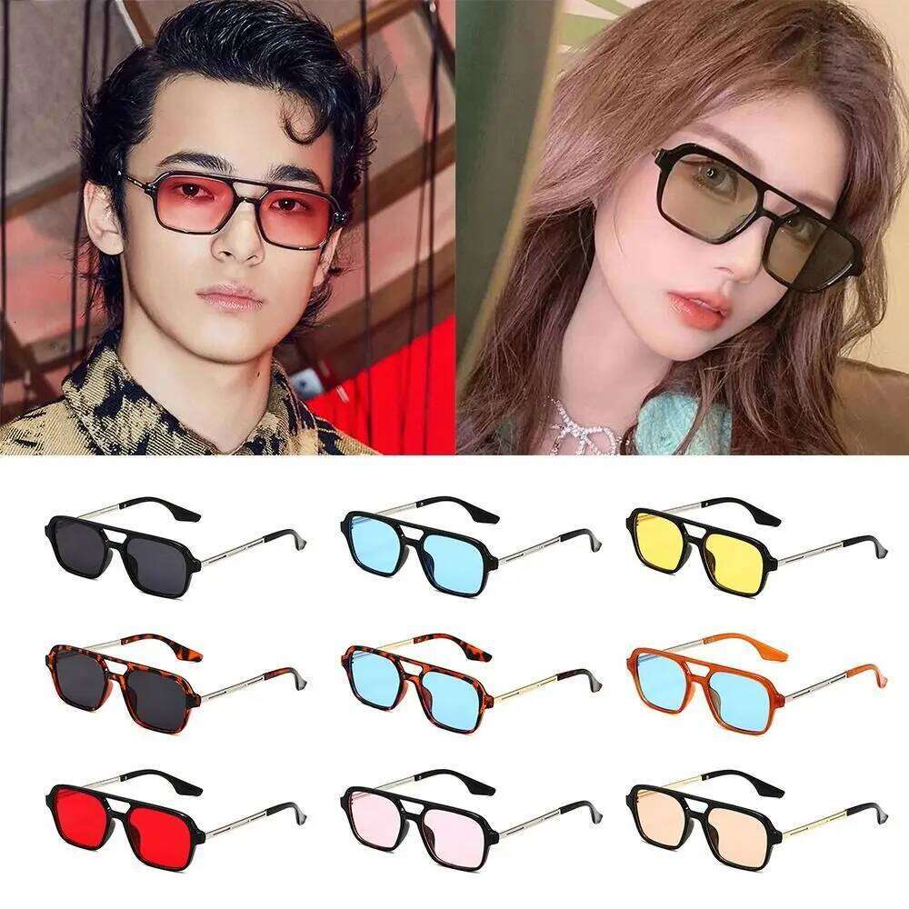 Luxury Brand UV400 Protection Square Sunglasses Vintage Retro Style 70s Sun Glasses Summer Shades Beach/Travel/Streetwear Y260207