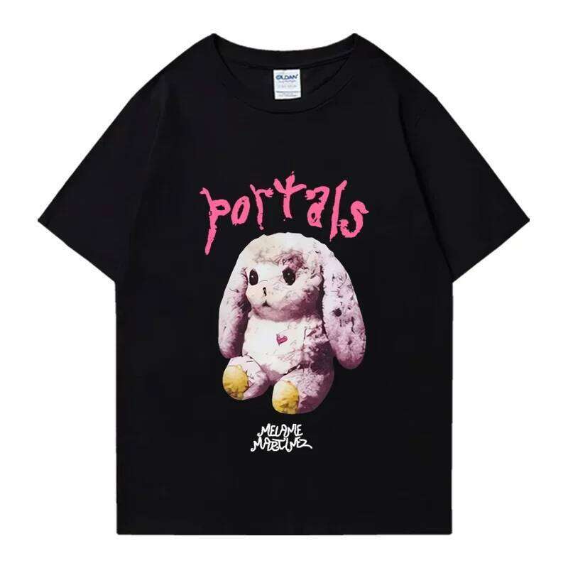 Cute Rabbit Portals Print T-shirt For Oversized Funny Short Sleeve Tees Clothing Women Melanie Martinez Fans Gift T Shirts C260207