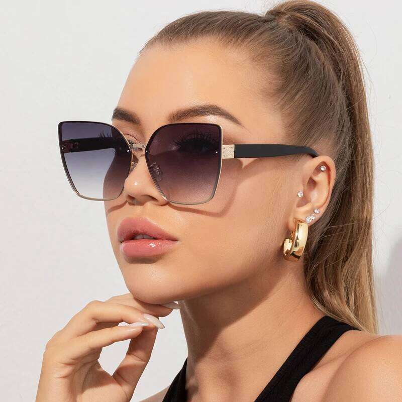 Vintage Square Sunglasses Rimless Frameless Rectangle Shades Gradient Brand Designer Traveling Sun Glasses For Women UV400 Y260207