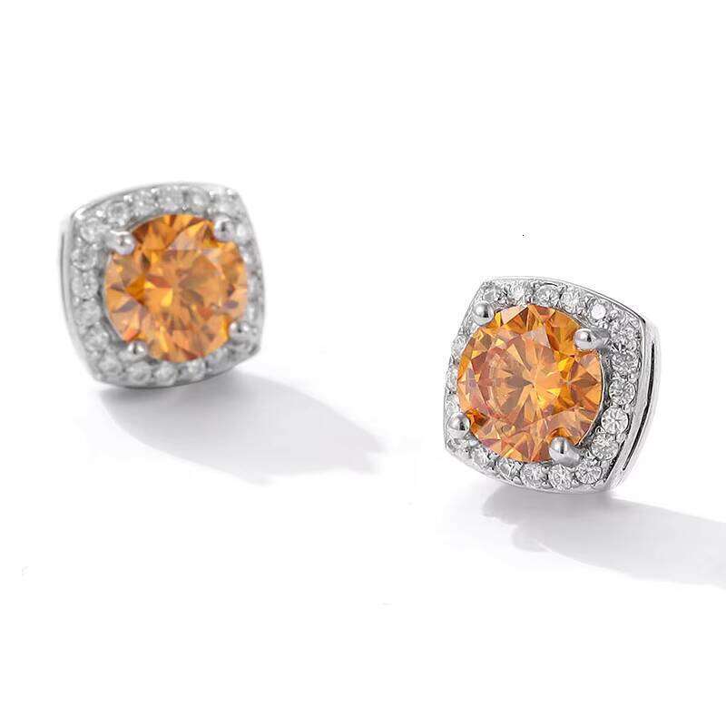 9 Wholesale Fashion Fine 925 Silver Magnetic Earrings Non Pierced Round Cut 0.5Ct Vvs1 GRA Colored Moissanite Jewelry For Men