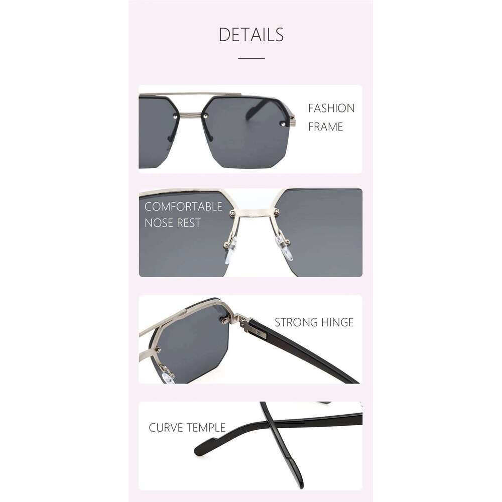 Men's Polarized Sunglasses Aluminum Magnesium Alloy Punk Sunglass Double Beam Square Sun Glasses UV400 Fishing Goggles Y260207