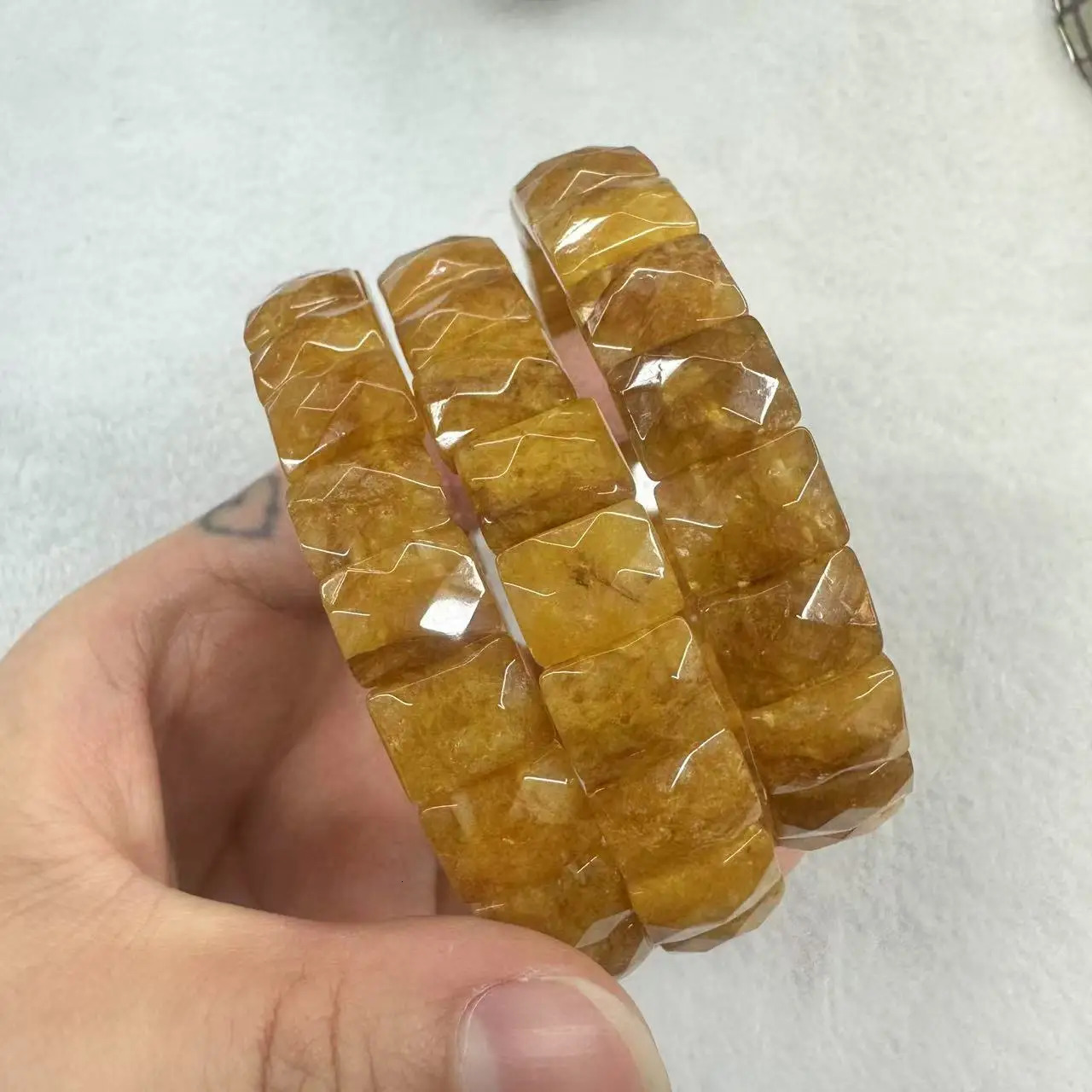 AAA Natural Crystal Fluorite Citrine 912mm Square Beads Energy Bracelet Natural Gemstone Bangle for Man for Woman Wholesale 260202
