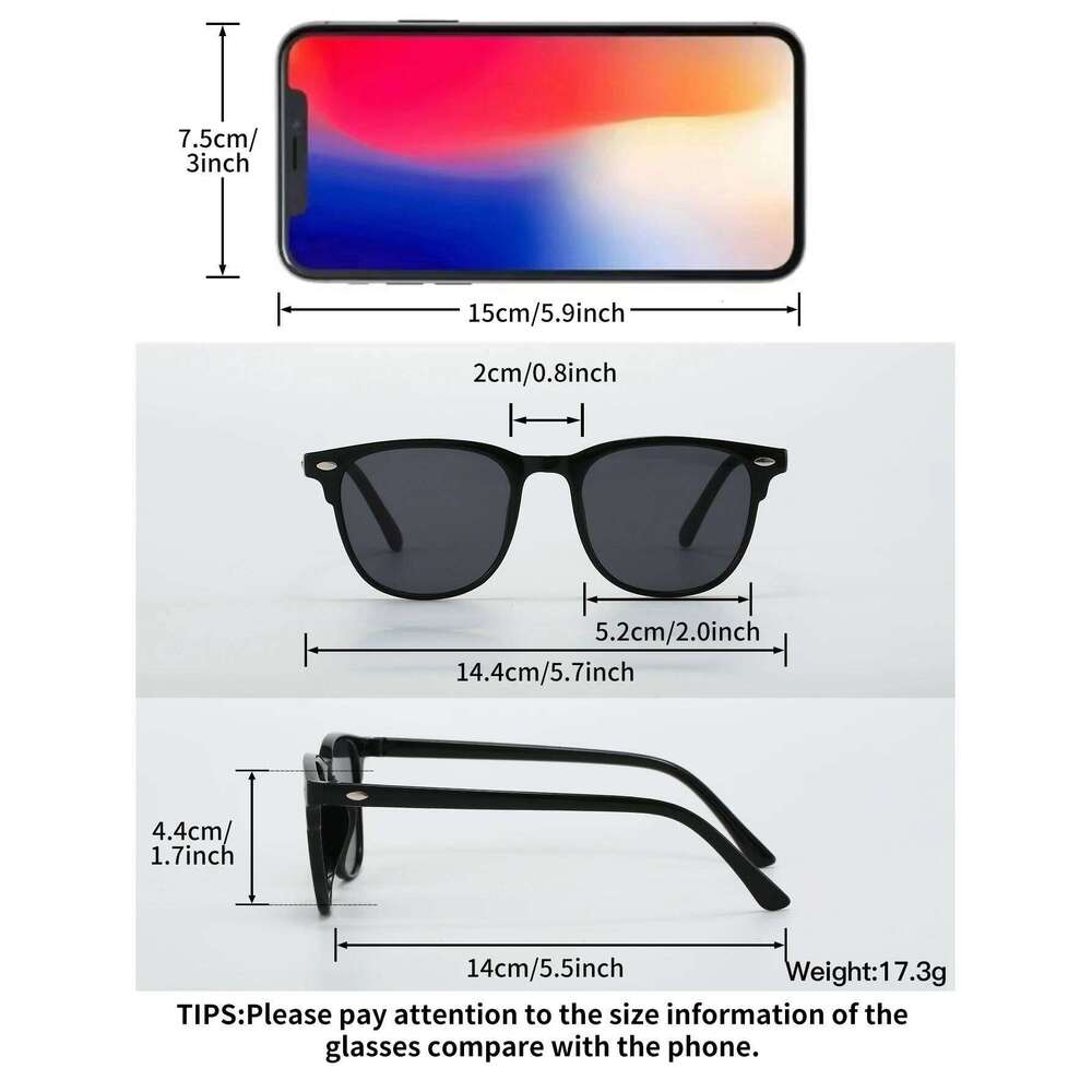 7Pcs Fashionable Round Frame Glasses Set with Rice Nail Decoration, Perfect for Party, Holiday Gift, Unisex Y260207