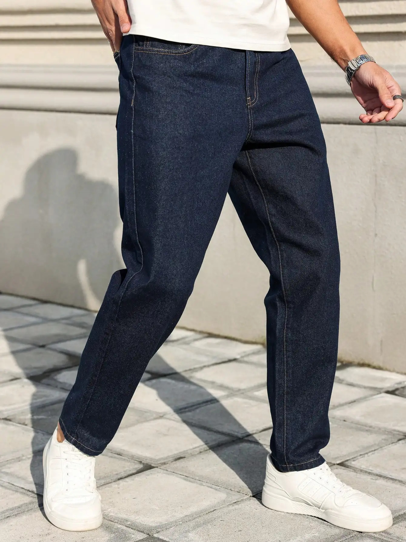 Mens deep blue slimfit fivepocket denim trousers casual and stylish with a slim cut that accentuates long legs versatile 260127