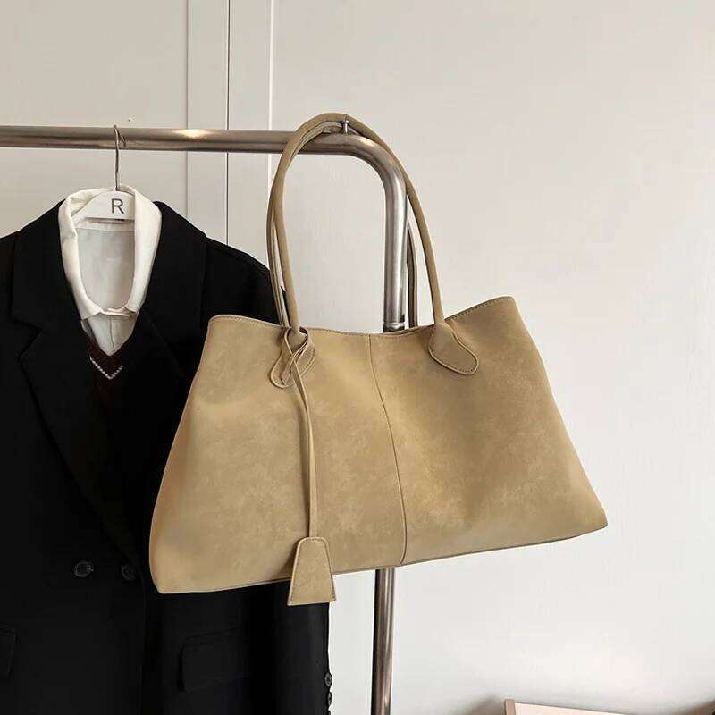 Korean Style Casual Suede Bag for Girls Large Capacity All-match Shoulder Pouch Handbag Underarm Tote Storage C260207