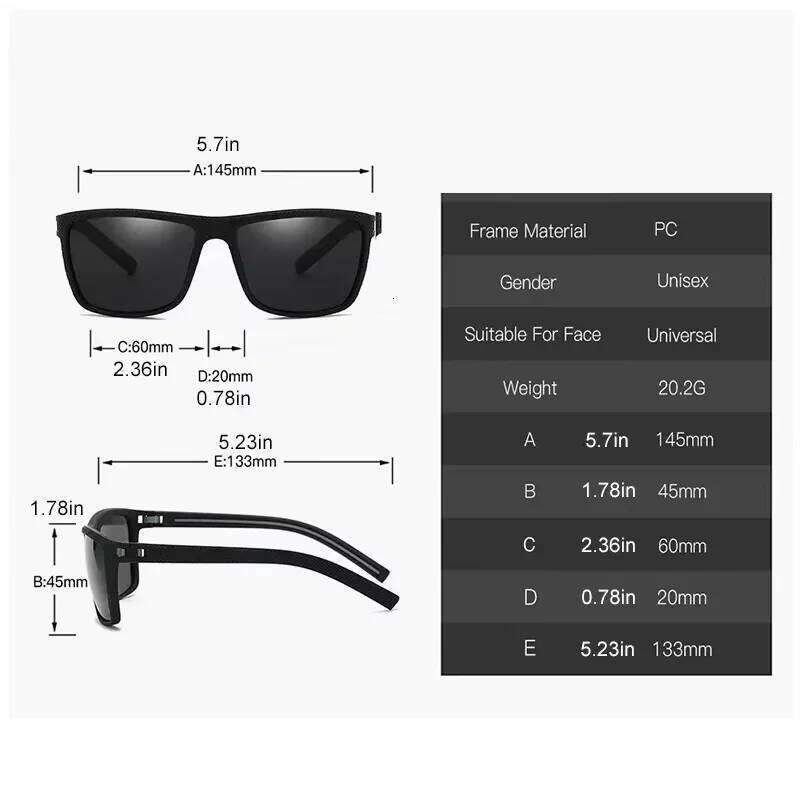 Polarized Sunglasses for Men UV400 Protection Lightweight Frame Driving Fishing Golf Square Fashion Sun Glasses Women Y260207