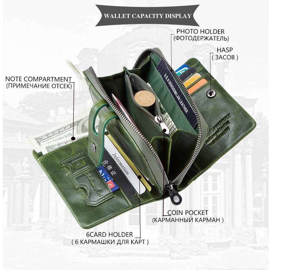 Contacts'S Fashion Women Short Wallets Genuine Leather Woman Wallet Zipper Coin Purse With Card Holder Money Bags Large Capacity Y260206