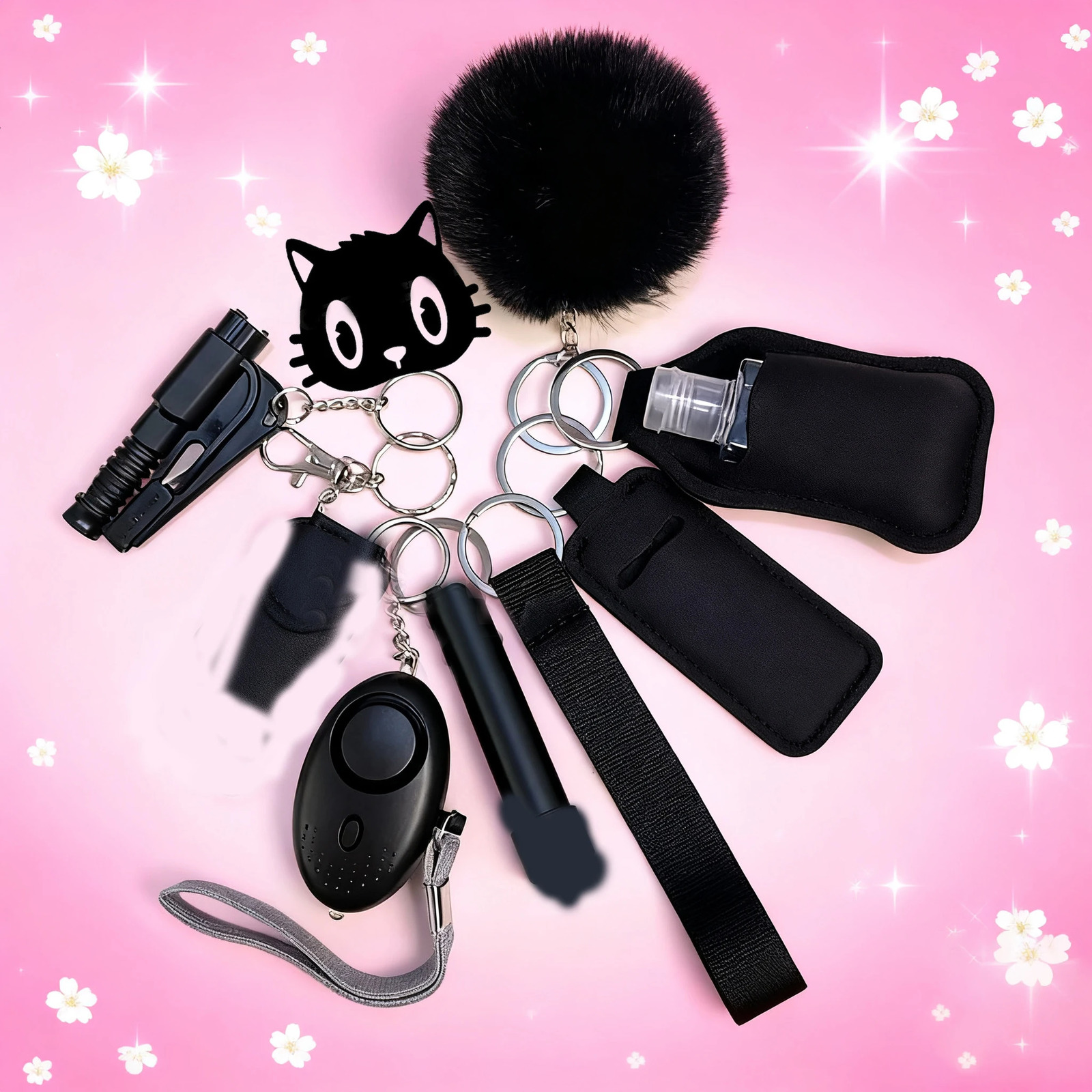 10Pcs Girl Security Self Defense Keychain Protection Personal Defensive Alarm Key chain Accessories Women Product 260107