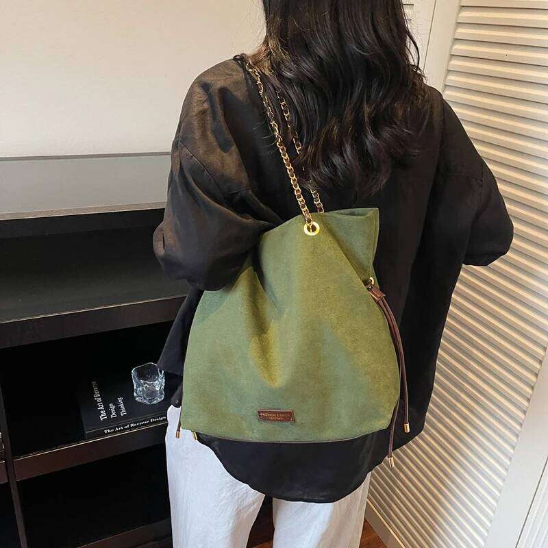 Fall Winter New Women's Tote Bag with Chain Strap, Suede Crossbody & Shoulder Handbag, Elegant Top-Handle Purse for Daily Use C260207