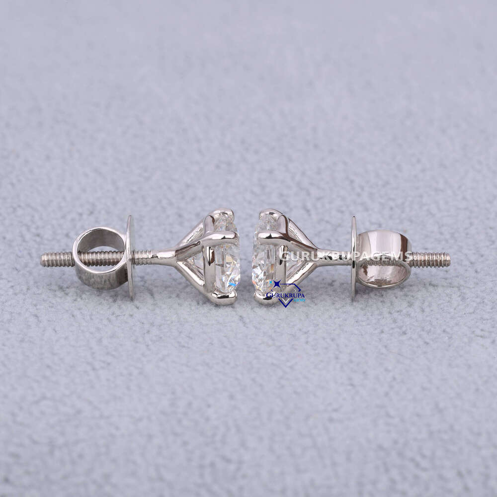 925 Sterling Silver Moissanite Diamond Round Cut Stud Earrings Stylish Fine Jewelry Men Women Trendy Design For Wedding Gift