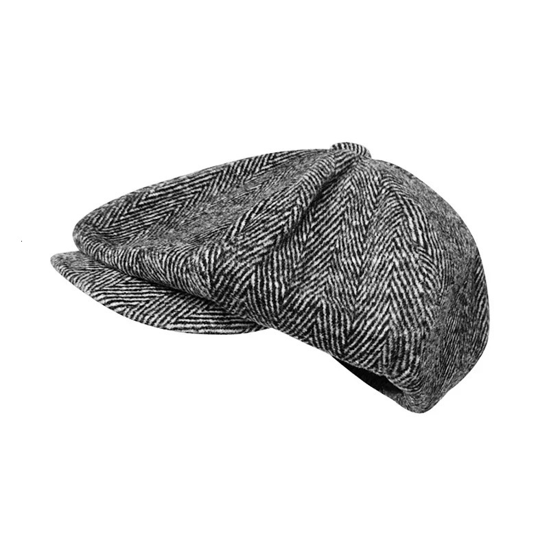 Wool sboy Cap Men Grey Herringbone Flat Caps Women Men British Painters Hat Soft Autumn Winter hats Octagonal Cap BLM09 260205
