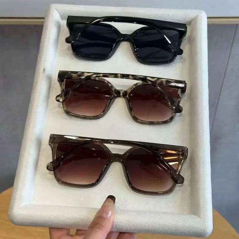 3Pcs Women's Retro Fashion Oversized Rectangular Frame Combination Uv Protection Outdoor Sunglasses Y260207