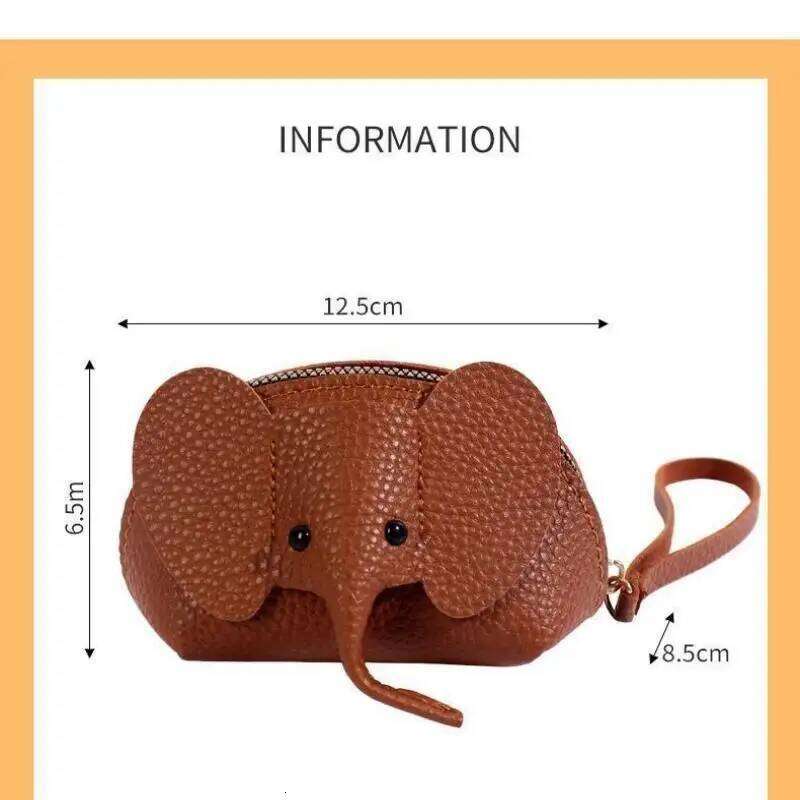New Cute Small Wallet Cosplay Anime Pu Purse Elephant Japanese Backpack Pendant Creative Lipstick Zipper Card Bag Y260206