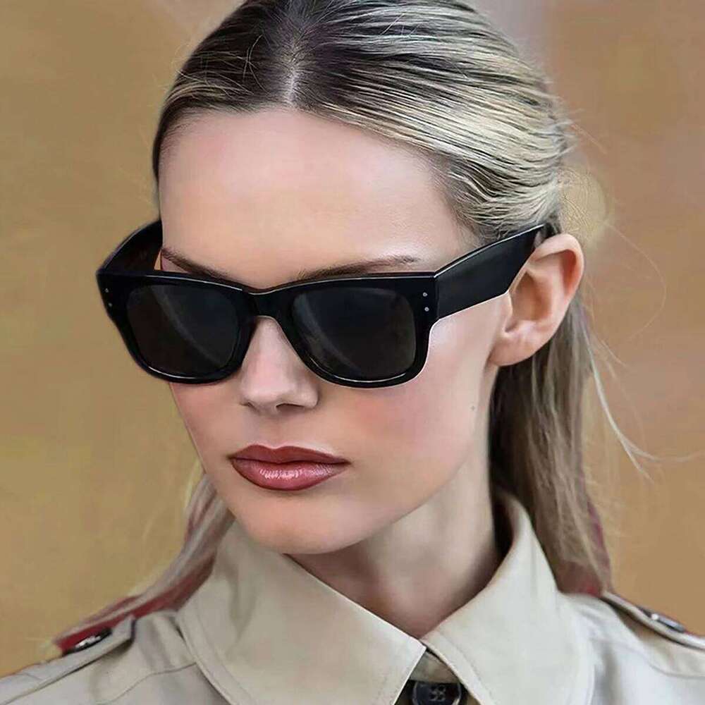 Luxury Rectangle Sunglasses Women Brand Designer PC Frame Gradient Lens Classic Rivet Shades Female Male Fashion Eyewear UV400 Y260207