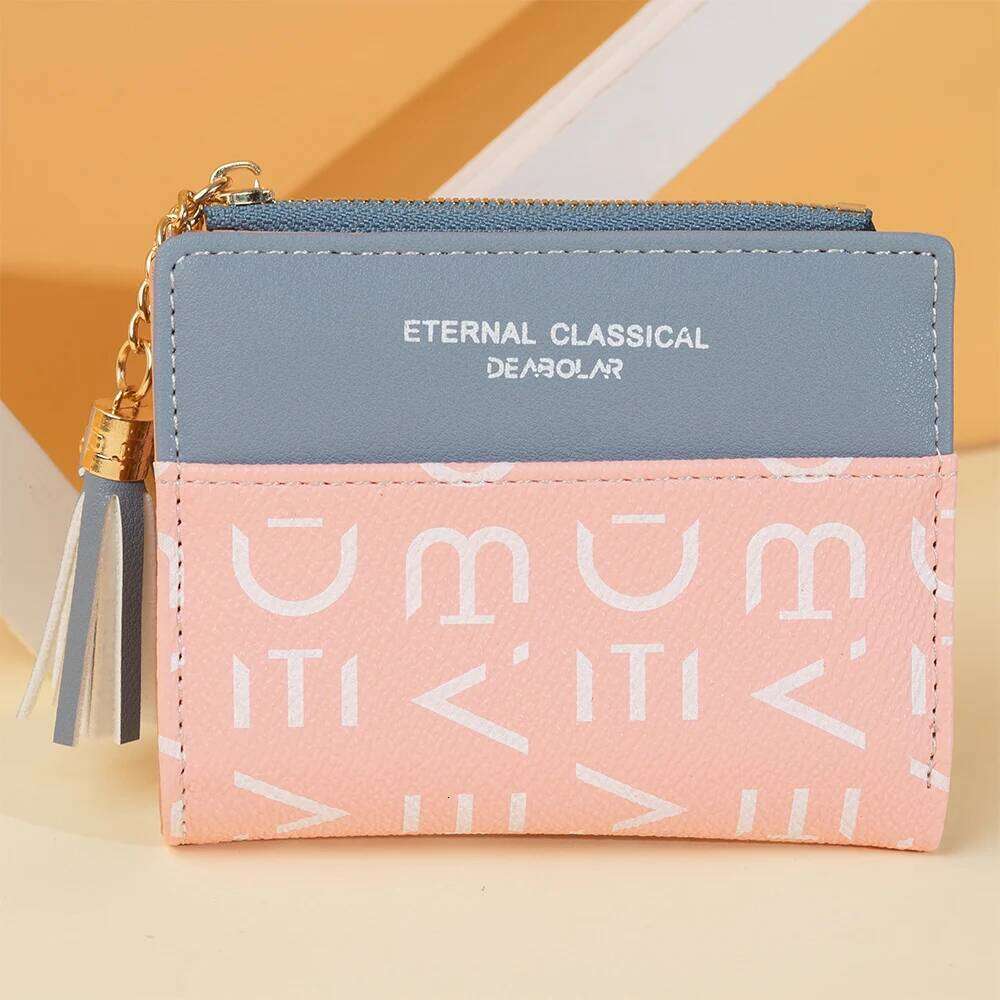 Women's Vintage Fashion Alphabet Print Purse Zipper Multi-Slot Card Bag Portable Wallet for Women Y260206