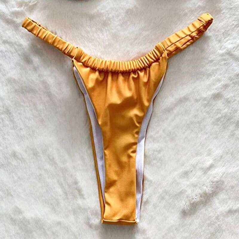 Trendy Pleated Micro Swimsuit Women Sexy Suspender G-string Split Bikini Set Summer 2025 New Spice Girl Beachwear 2 Piece C260207