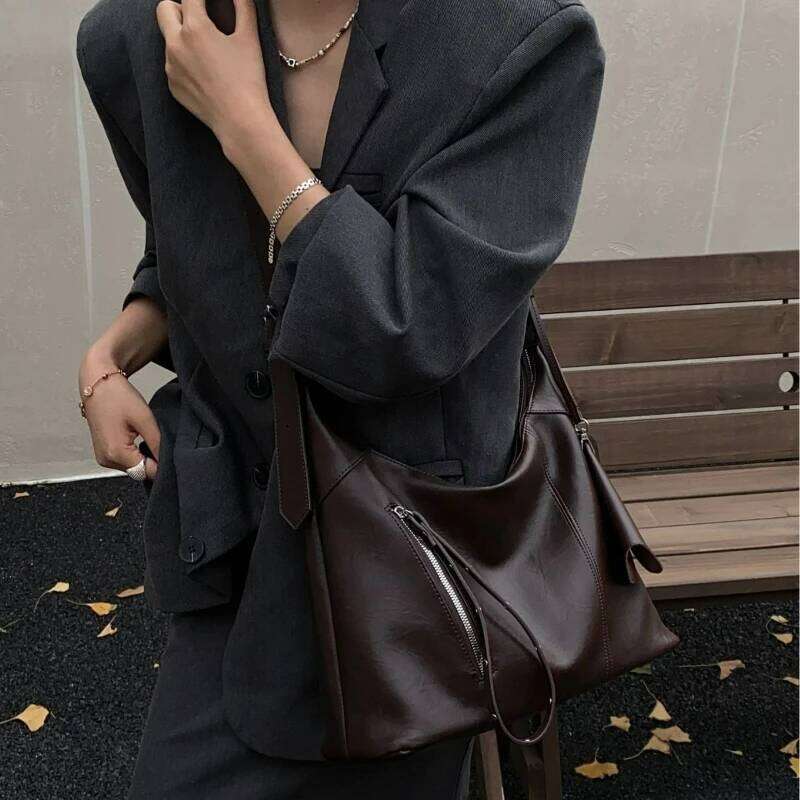 New Versatile Texture Vintage Shoulder for Women Large Capacity Tote Bag Fashion Casual Office Commuter Storage Bags C260207