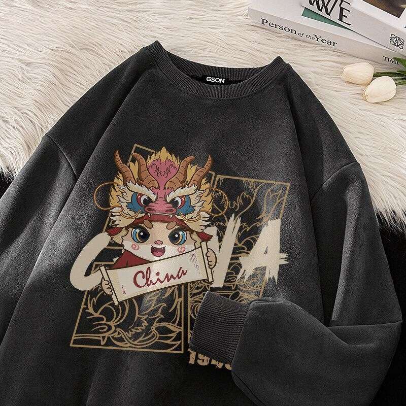 Style Fashion Versatile Chinese Trend Brand Sweatshirt For Men Spring And Autumn New Youth Casual Pullover Crew Neck Top Luanyun
