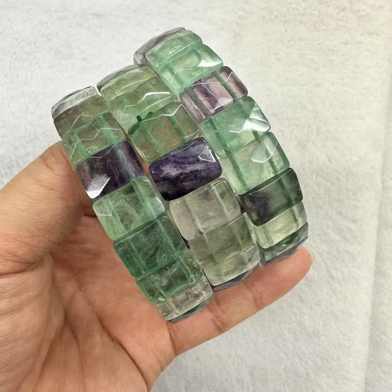 AAA Natural Crystal Fluorite Citrine 912mm Square Beads Energy Bracelet Natural Gemstone Bangle for Man for Woman Wholesale 260202