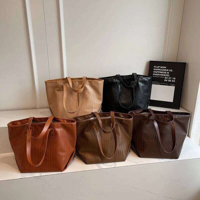 LEFTSIDE Large Capacity Stone Pattern Underarm Bags for Women 2025 New Ladies Shoulder Females Solid Color Handbags Tote Bag C260207