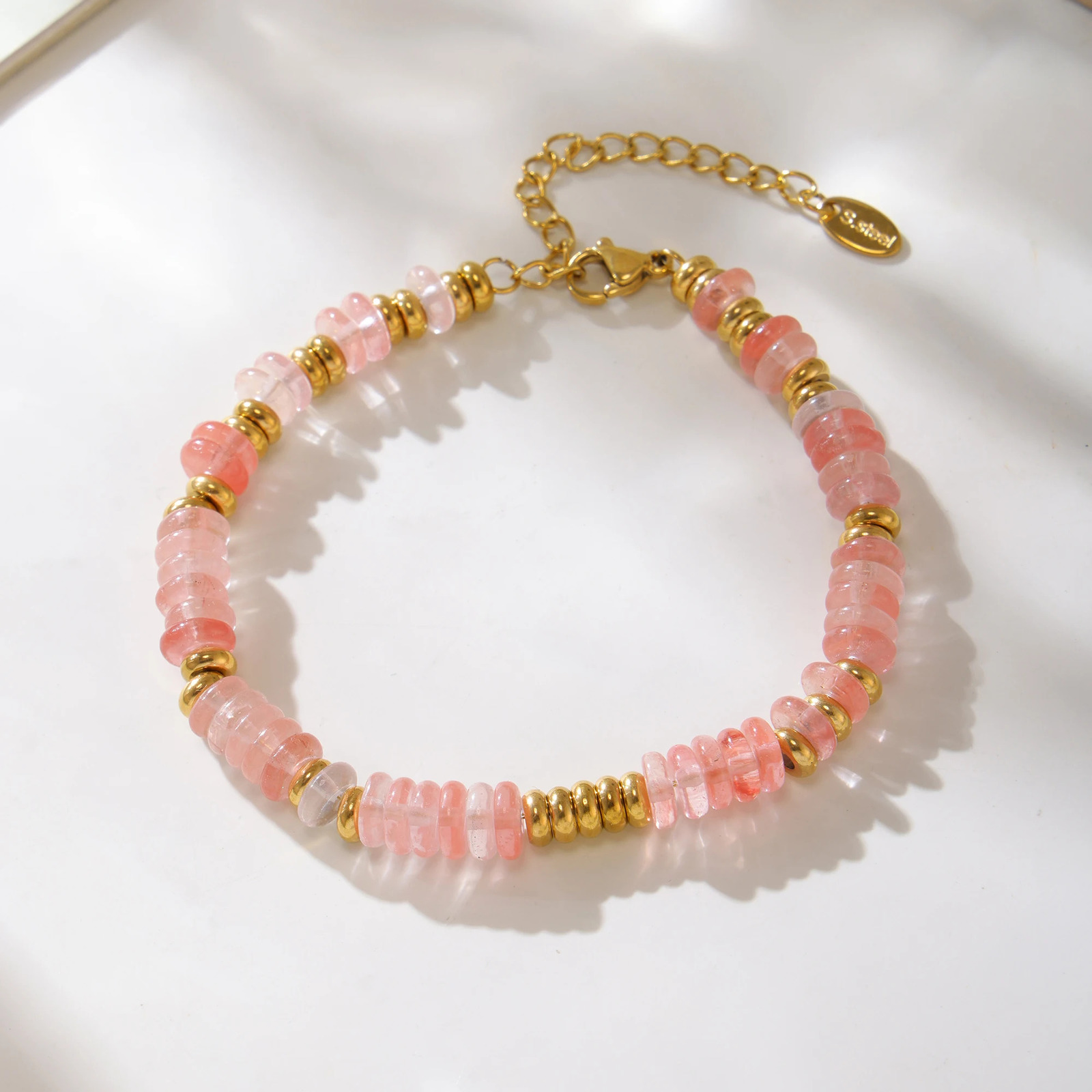 Fashion Multicolor Natural Stone Bracelet Womens Stainless Steel Gold Plated Handmade Beaded Bangle Female Trend Jewelry Gift 260202