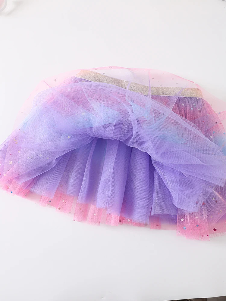 Princess Infant Baby Girls Multilayer Skirt Short Yarn Tutu Fluffy Elastic Waist Rainbow Assorted Color Aline Skirts 260207