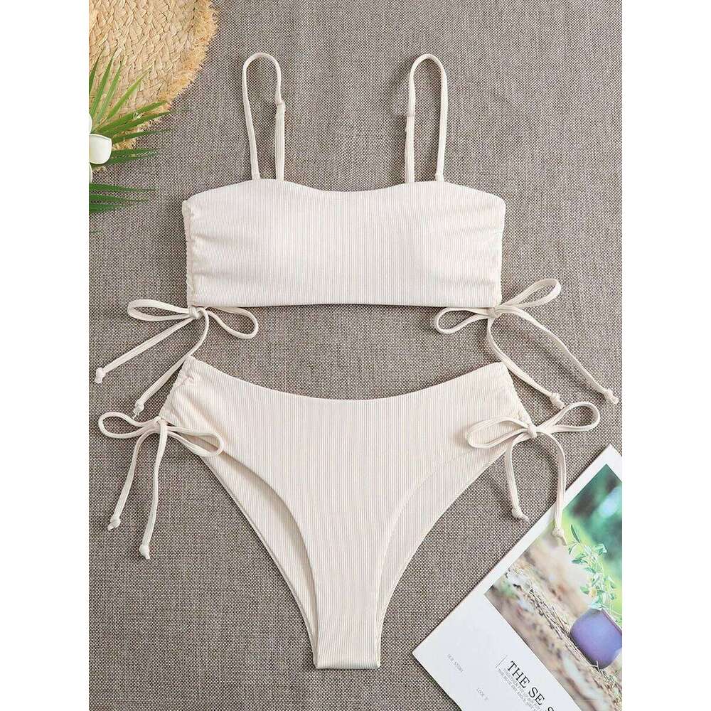 Sexy Bandeau Bikinis 2025 Women Brazilian Swimwear Female Swimsuit Two Pieces Bikini Set Bather Bathing Suits Girls Beach Wear C260207