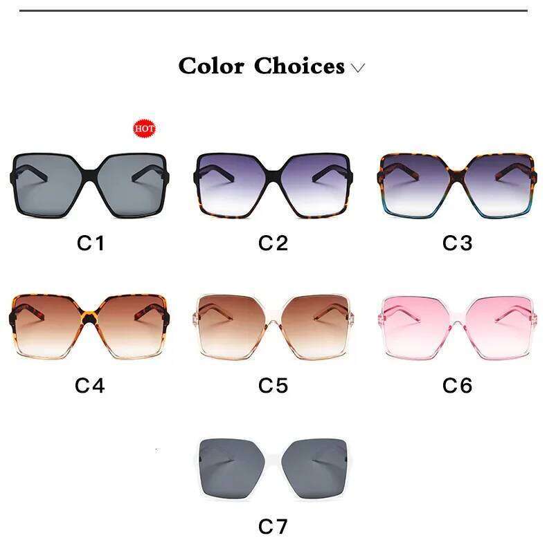 Fashion Women Oversize Sunglasses Gradient Shades Plastic Brand Designer Female Sun Glasses UV400 Gafas De Sol Y260207