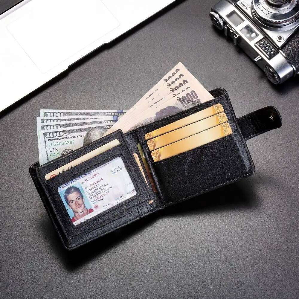 New PU Leather Retro Men's Wallet Black Coffee Two-Fold Multiple Pockets Ultra Thin Soft Coin Purse Men Women Y260206