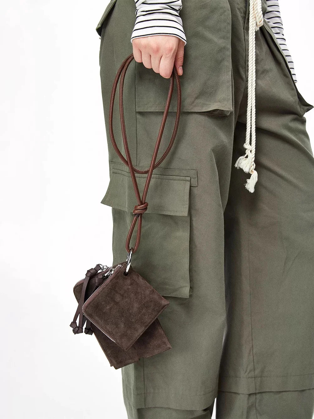 Faux Suede Fashionable Double Bag Womens Hanging Neck Headphone Bag Autumn Winter Versatile Mini Change Bag Card Bags 260123