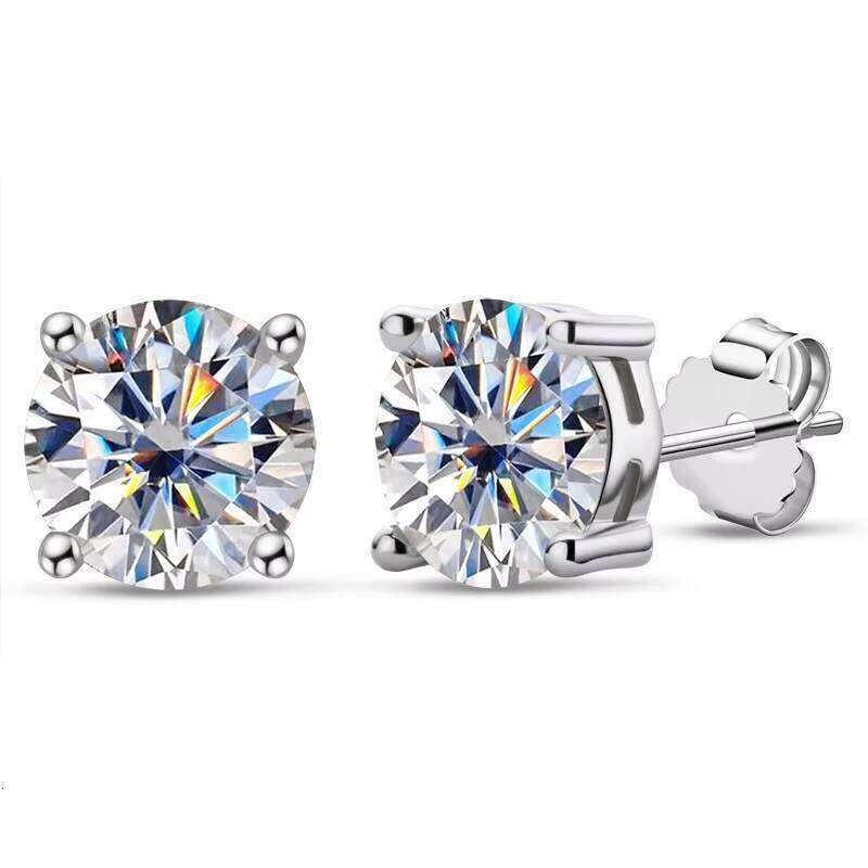 Earrings All Size 0.5Ct 4Ct 5Ct Lab Diamond 925 Sterling Silver VVS Moissanite Round Type Stud Earring