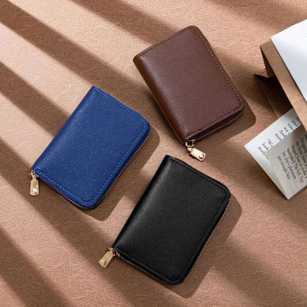 Business Solid Color ID Credit Holder New Women's Multiple Card Slots PU Leather Pocket Case Coin Purse Wallet Y260206